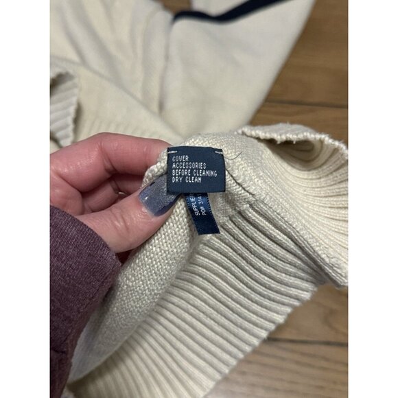 Vtg Polo Ralph Lauren Sweater Mens Size XL 1/4 Zip 100% Cotton Leather Pull - Picture 12 of 14